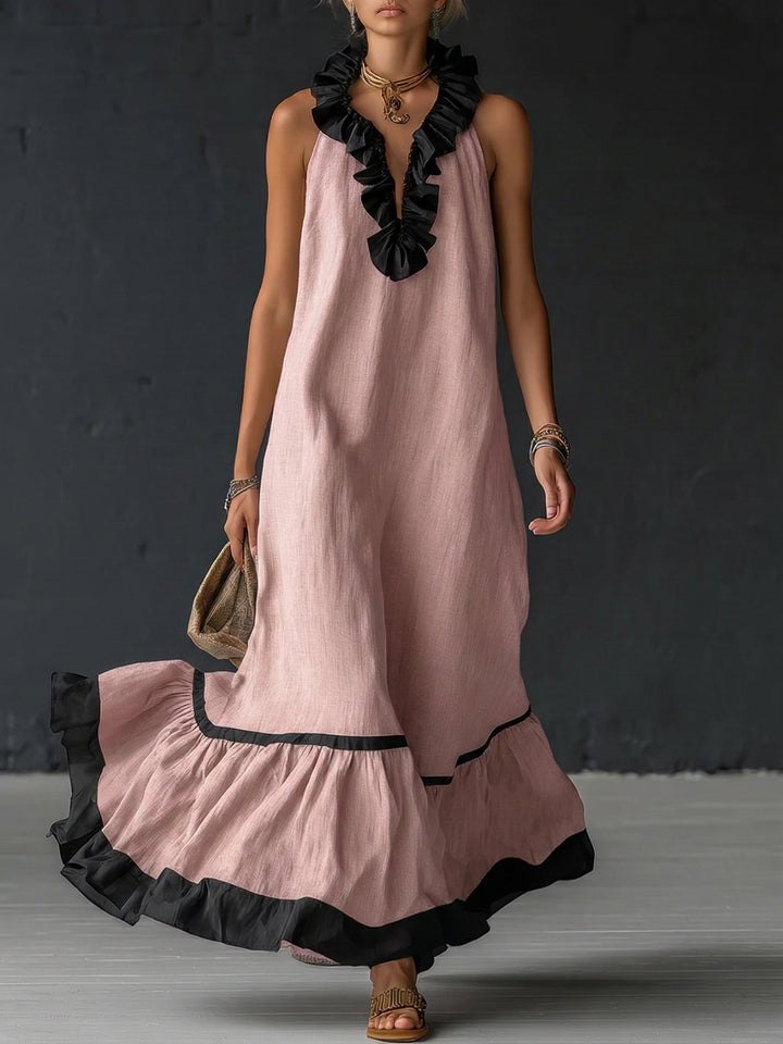 Nathalie™ | long dress with ruffles - Maison Léa &amp; Lou