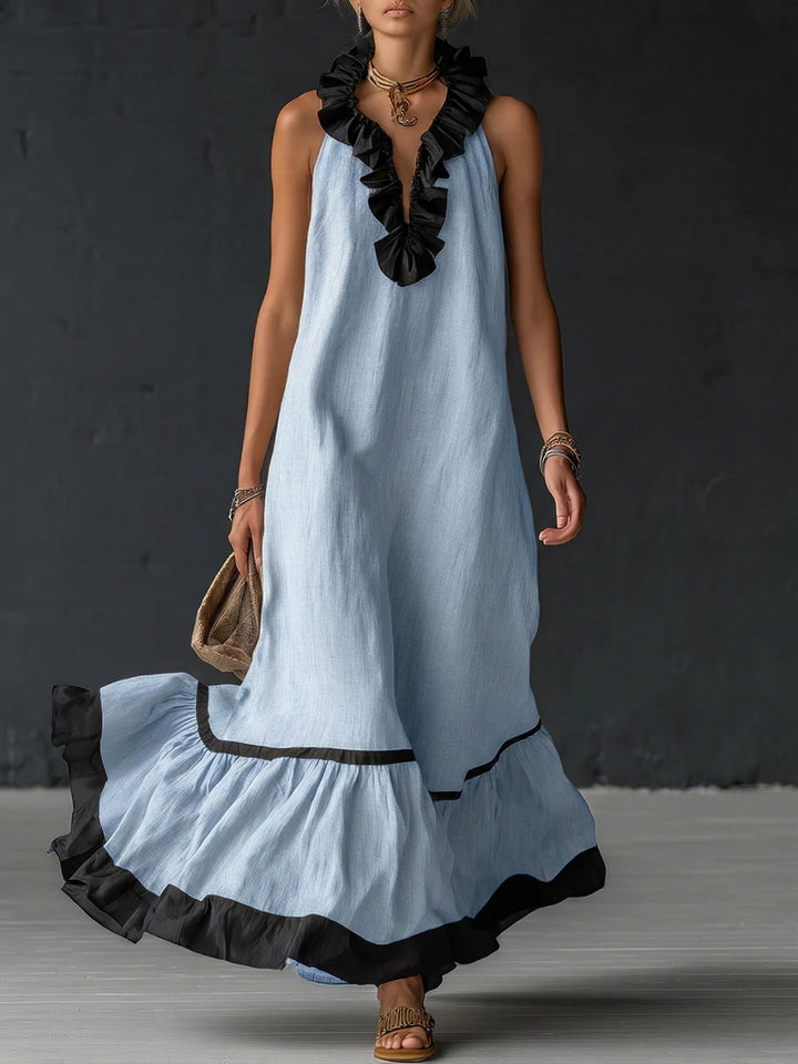 Nathalie™ | long dress with ruffles - Maison Léa &amp; Lou