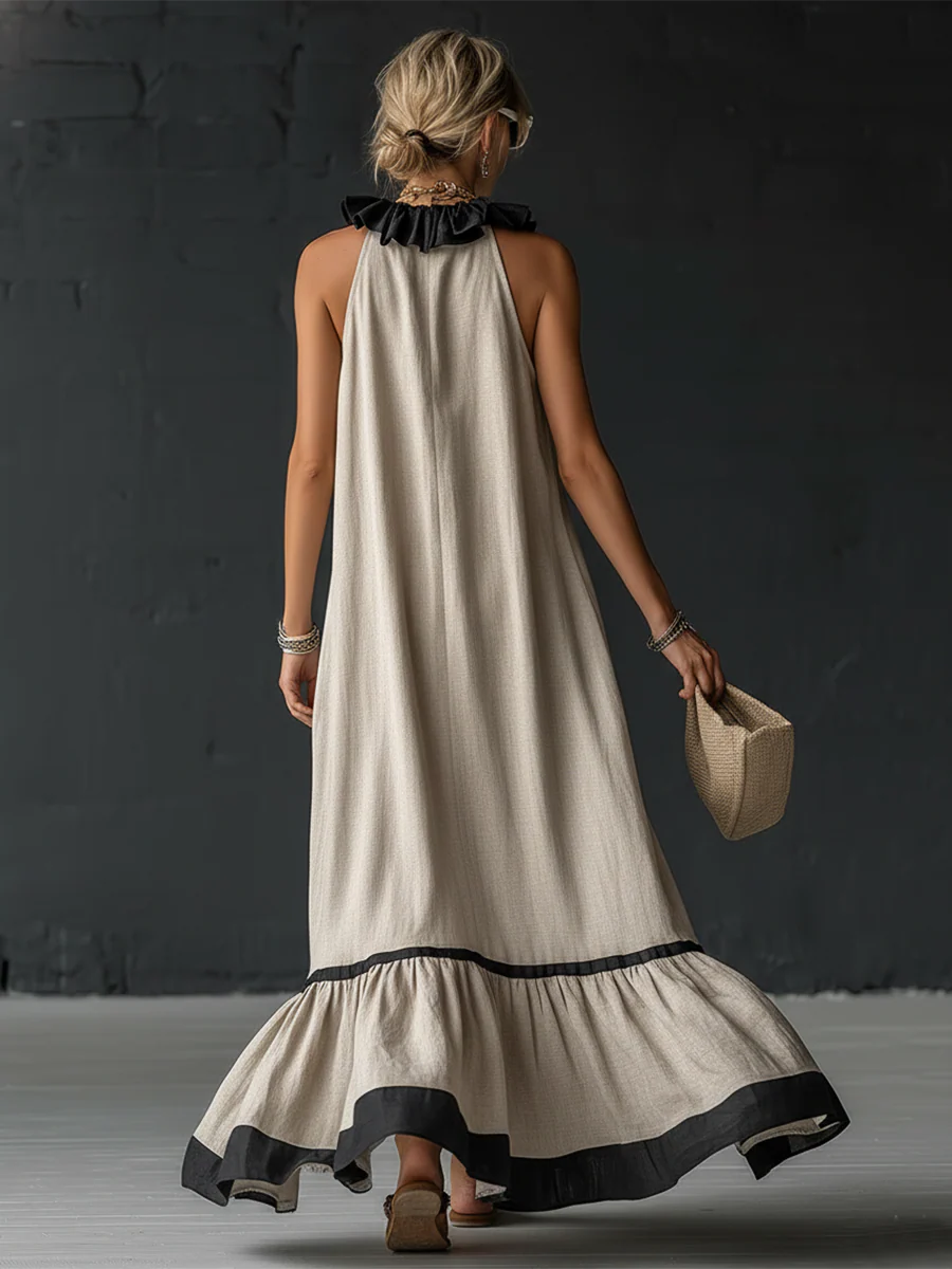 Nathalie™ | long dress with ruffles - Maison Léa &amp; Lou