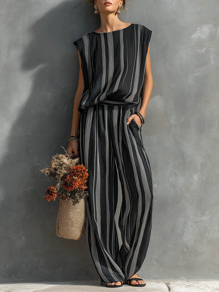 Alessia | Set elegante due pezzi a righe