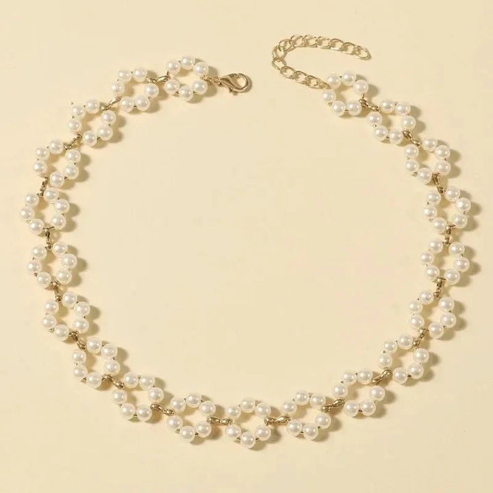Collana Choker con Margherita Floreale in Perle