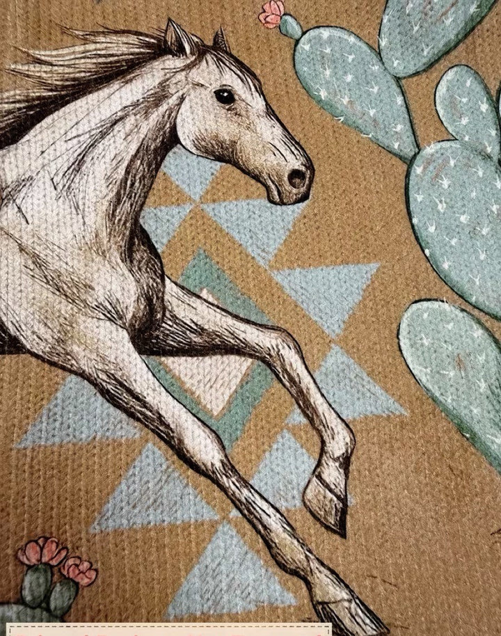 Perpetua™ | Desert Horse and Cactus Zip Cardigan - Maison Léa &amp; Lou