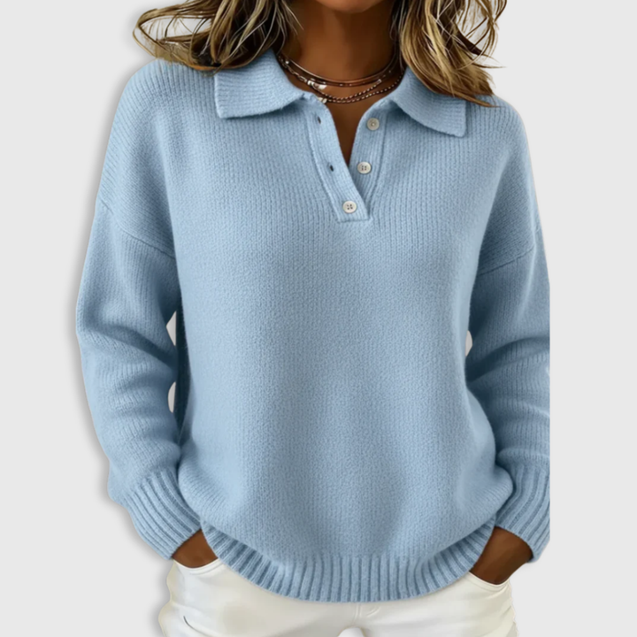 RivaKnit™ | Soft Ribbed Polo Sweater - Maison Léa &amp; Lou