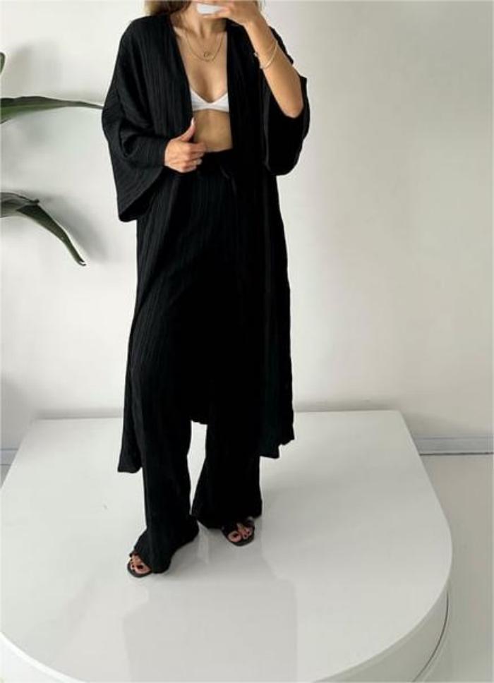 Katrine™ | Elegant Cardigan og Buksesæt - Maison Léa &amp; Lou