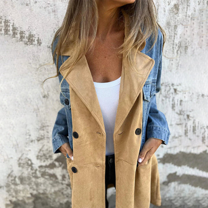 Elora™ | Two-Tone Denim Trench - Maison Léa &amp; Lou