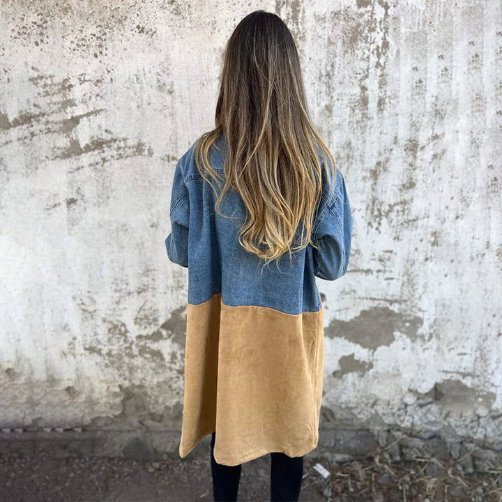 Elora™ | Two-Tone Denim Trench - Maison Léa &amp; Lou