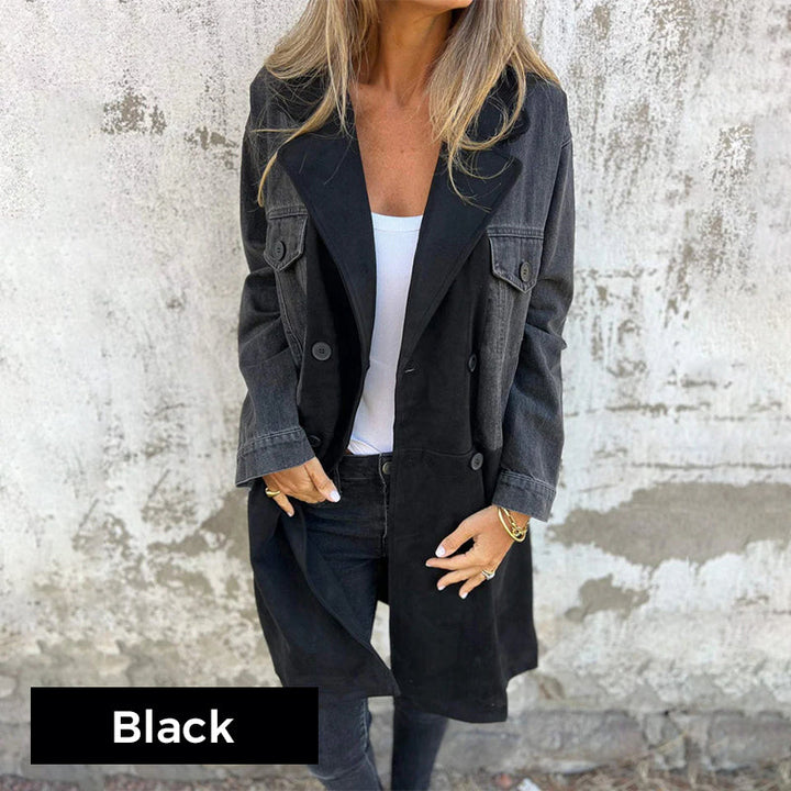 Elora™ | Two-Tone Denim Trench - Maison Léa &amp; Lou
