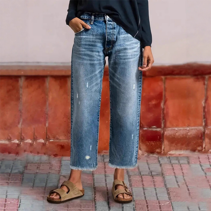 Aberjean | Retro Cropped Straight Jeans - Maison Léa &amp; Lou