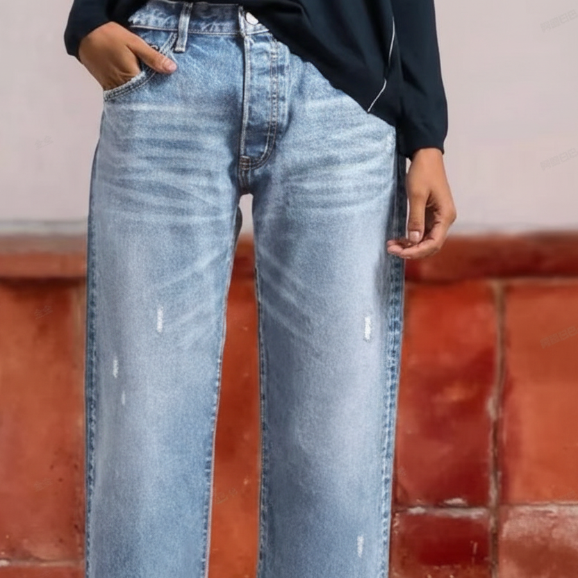 Aberjean | Retro Cropped Straight Jeans - Maison Léa &amp; Lou