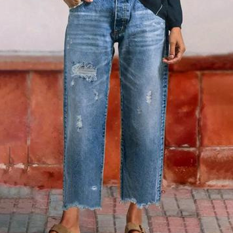Aberjean | Retro Cropped Straight Jeans - Maison Léa &amp; Lou