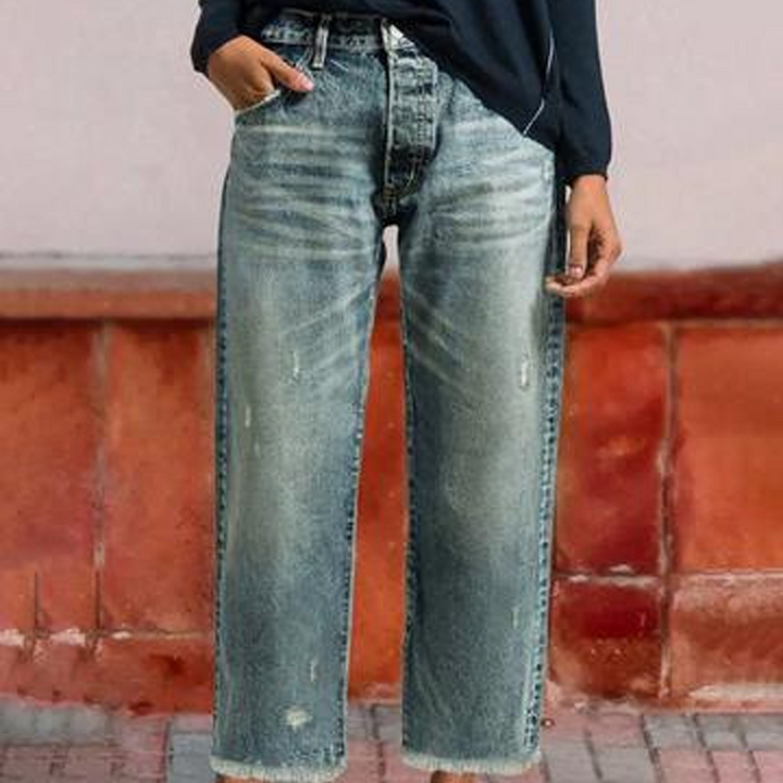 Aberjean | Retro Cropped Straight Jeans - Maison Léa &amp; Lou