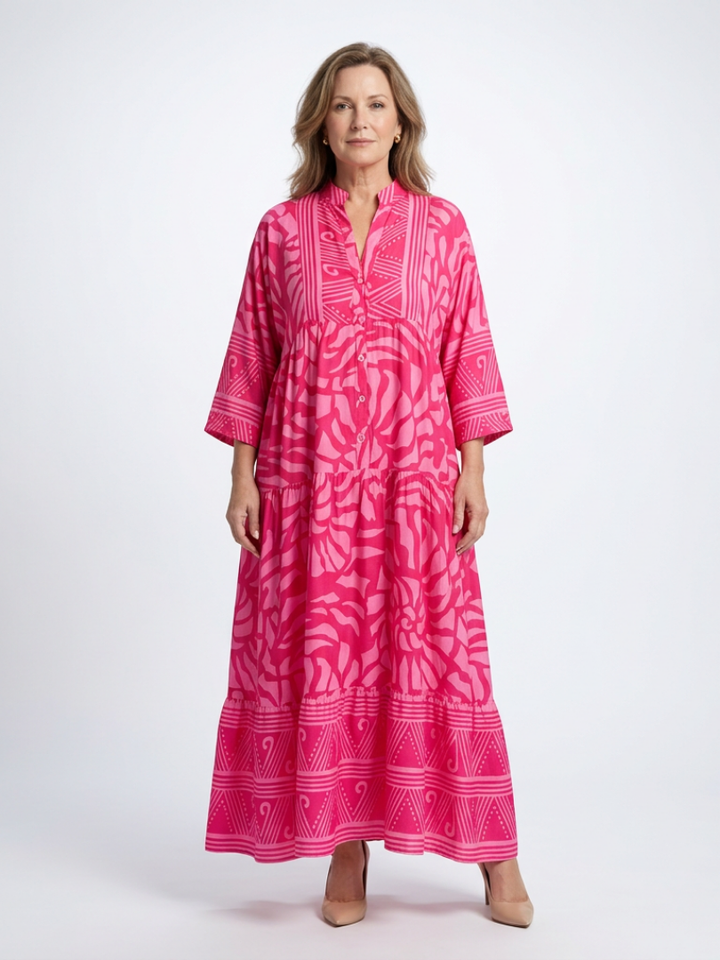 Marielle | Button Front Midi Dress - Maison Léa &amp; Lou