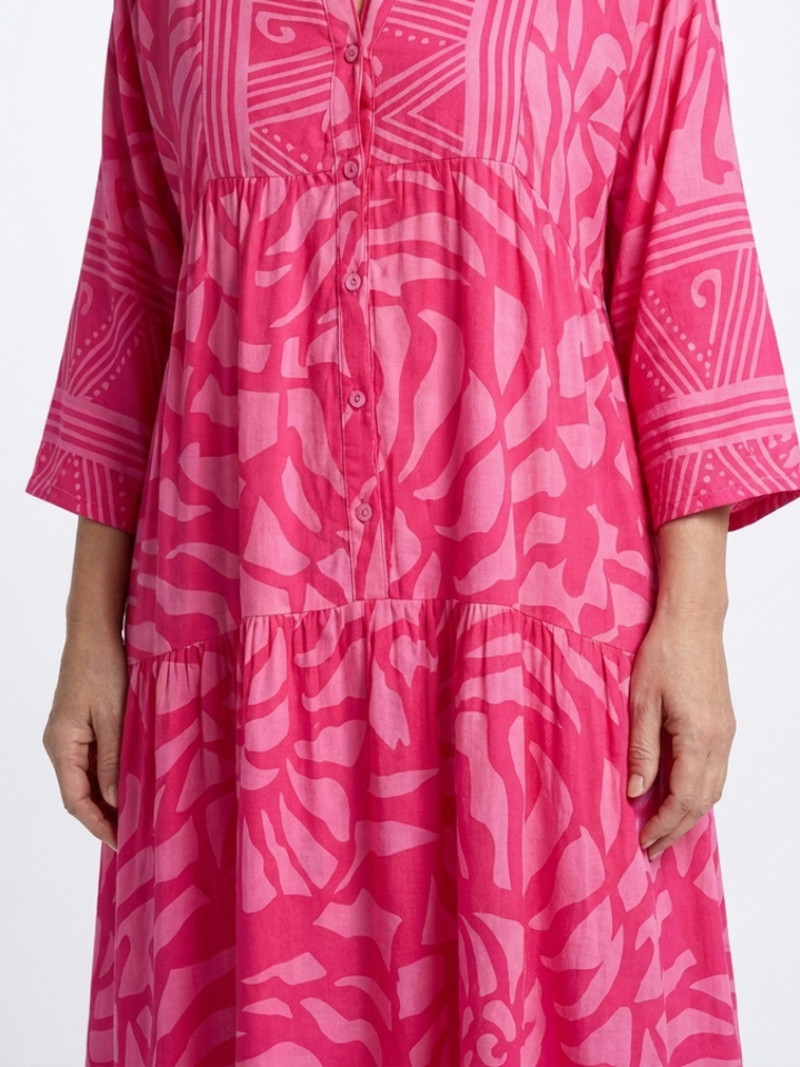 Marielle | Button Front Midi Dress - Maison Léa &amp; Lou