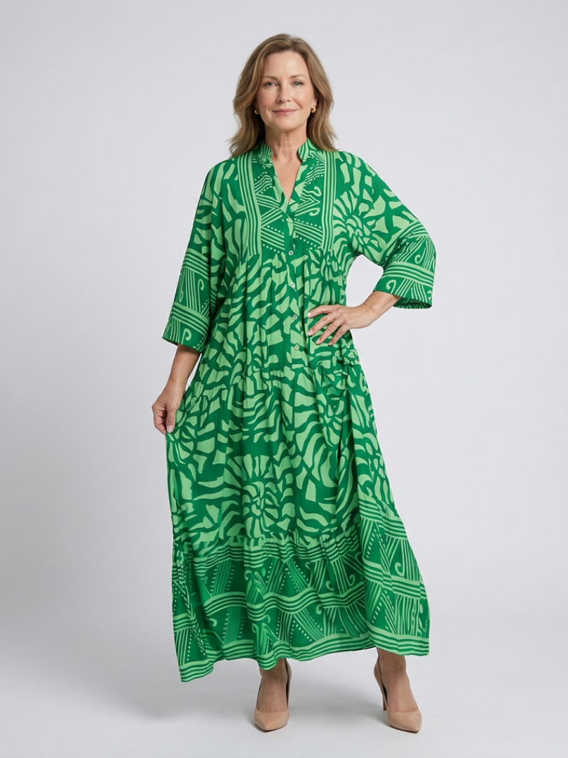 Marielle | Button Front Midi Dress - Maison Léa &amp; Lou