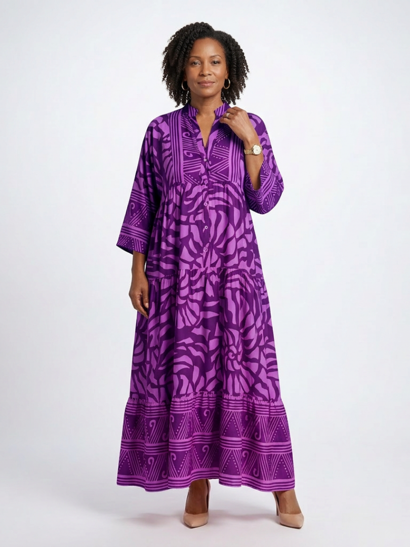 Marielle | Button Front Midi Dress - Maison Léa &amp; Lou