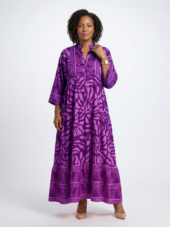 Marielle | Button Front Midi Dress - Maison Léa &amp; Lou