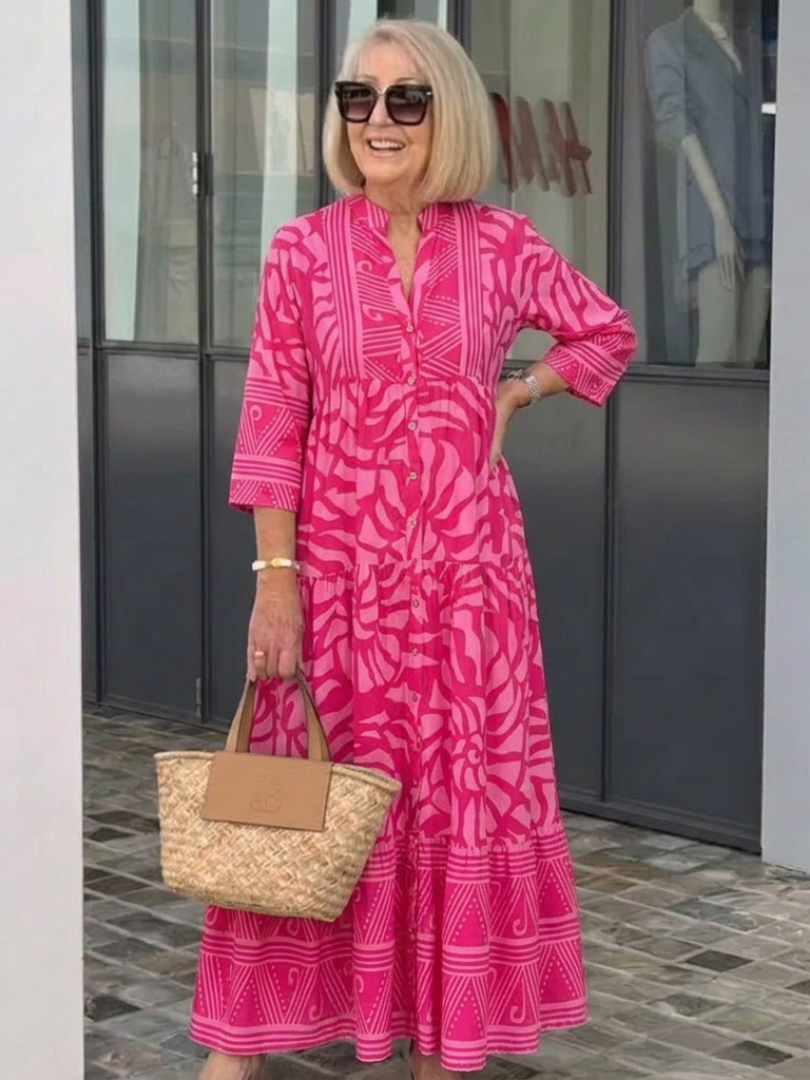 Marielle | Button Front Midi Dress - Maison Léa &amp; Lou