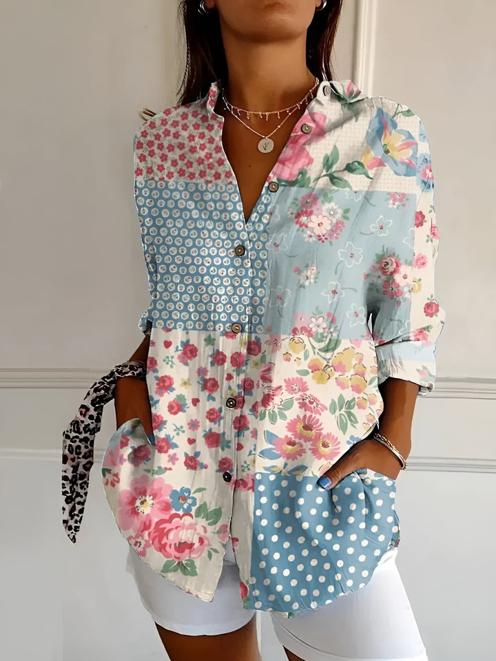 Maia | Blusa in Cotone con Motivo Floreale