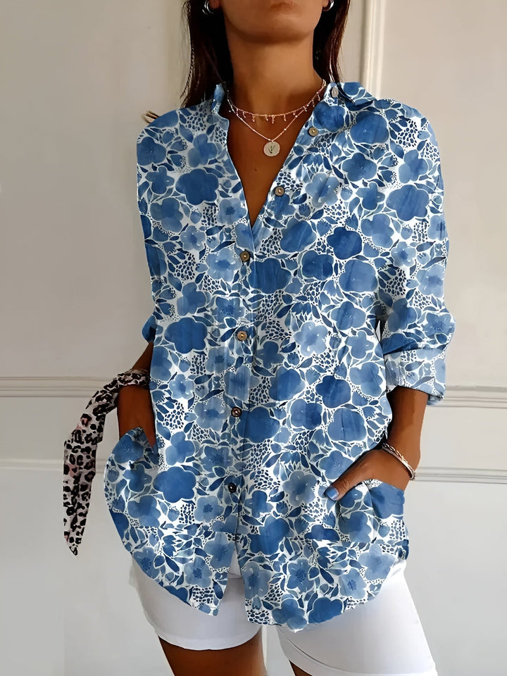 Maia | Blusa in Cotone con Motivo Floreale