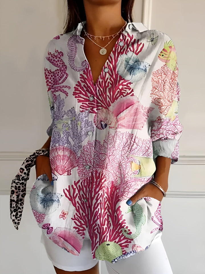 Maia | Blusa in Cotone con Motivo Floreale