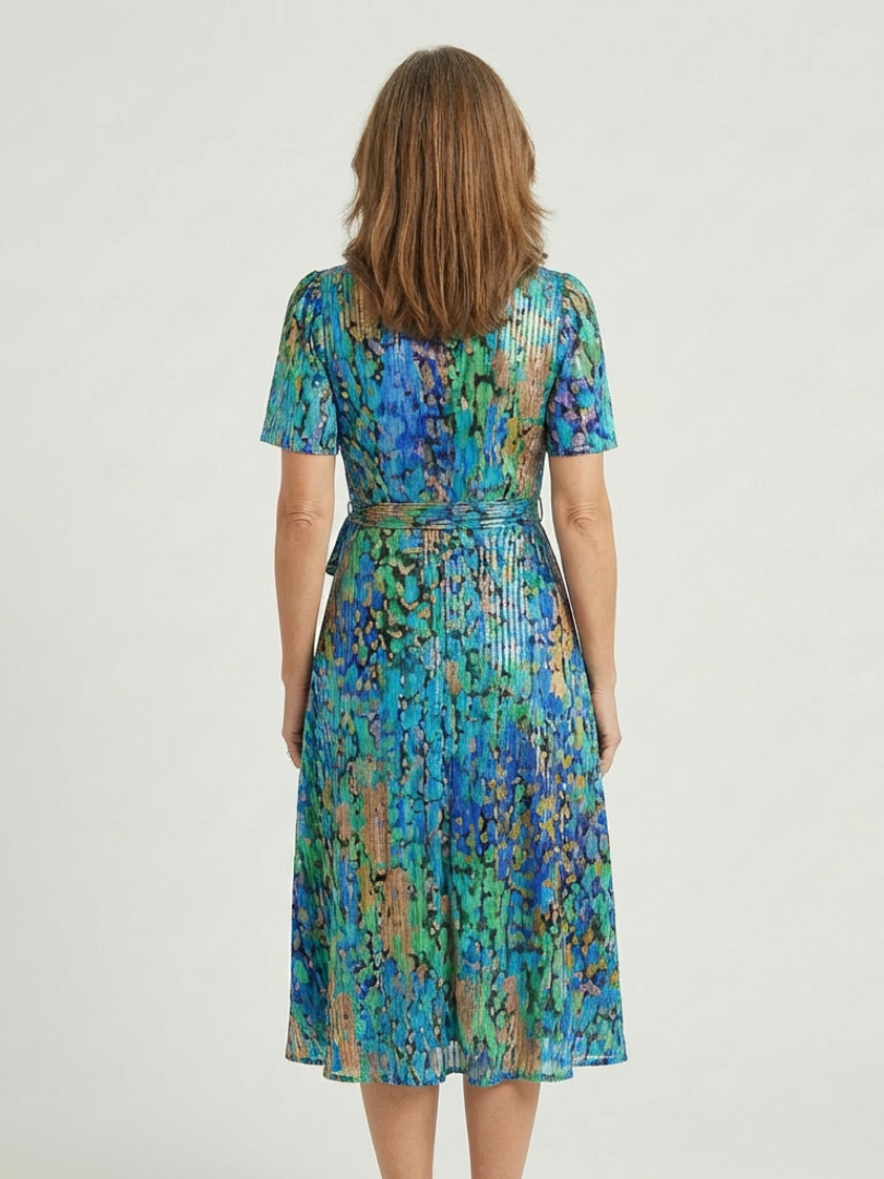Zafrina | Abstract Pattern Midi Dress - Maison Léa & Lou