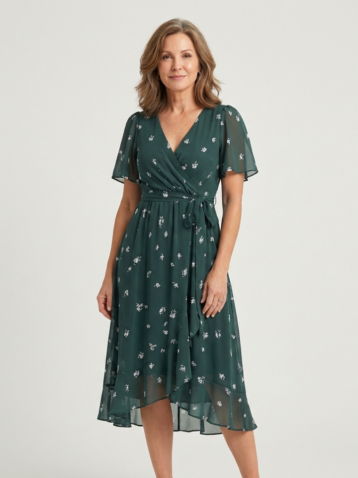 Zafrina | Abstract Pattern Midi Dress - Maison Léa &amp; Lou