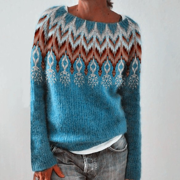 Eva - Retro Scandinavian knitted sweater - Maison Léa & Lou